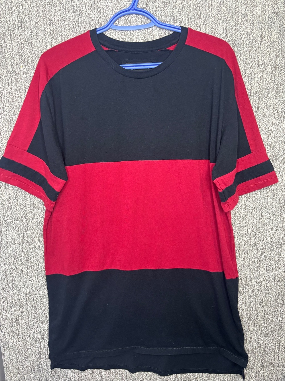 Zanerobe Black & Red Colorblock Short-Sleeve T-shirt Mens Oversized Medium Top
